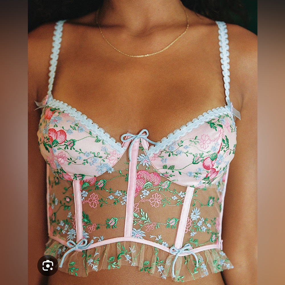 NWOT For Love & Lemons Swaying Rose Bustier size XS